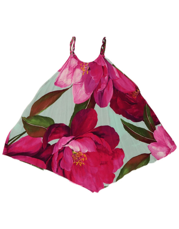 DESIGUAL Top halter asimétrico para mujer UK 44 Mediano Multicolor Floral