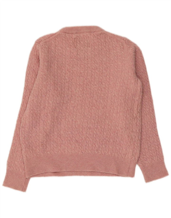 JACK WILLS Suéter tipo jersey con cuello barco para mujer Reino Unido 44 Lana rosa grande