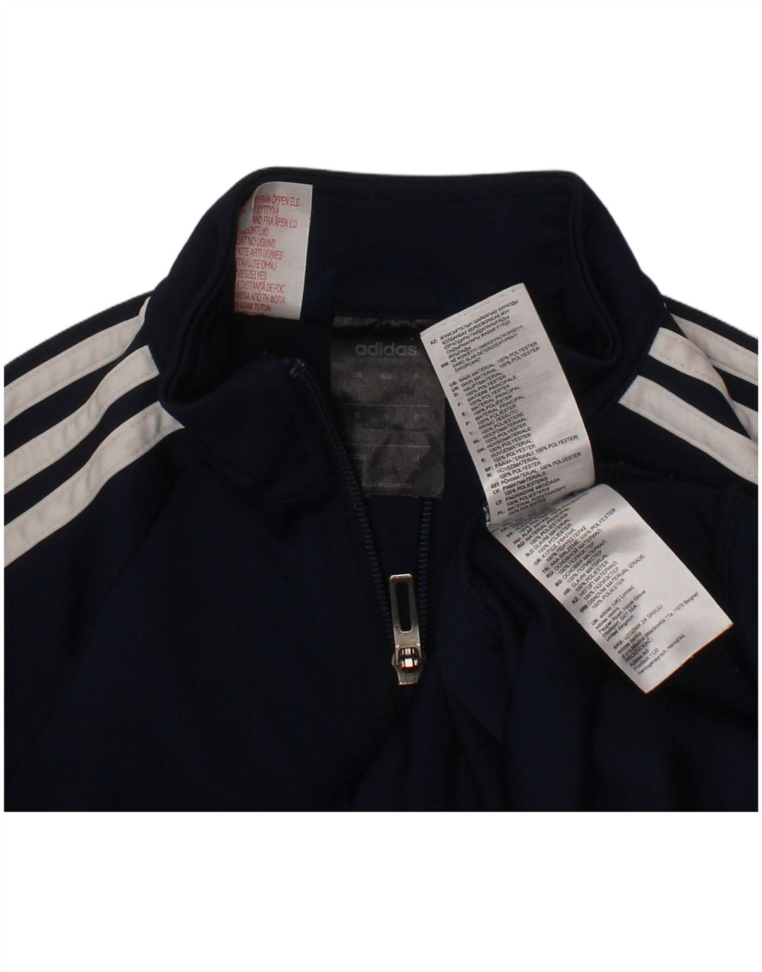 ADIDAS Chicos Climalite Chándal Top Chaqueta 7-8 Años Azul Marino Poliéster