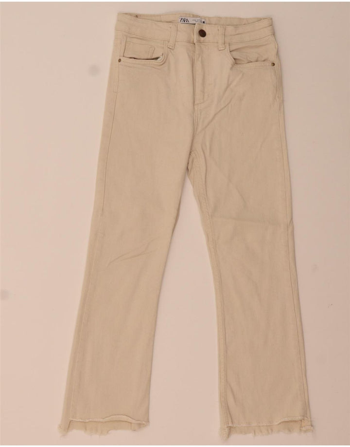 Zara Mujer Crop Bootcut Jeans EU 38 Medium W28 L24 Beige