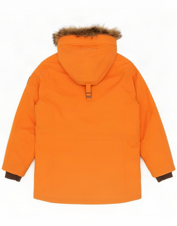 Timberland Chaqueta parka acolchada con capucha para hombre UK 40 Large Naranja Algodón