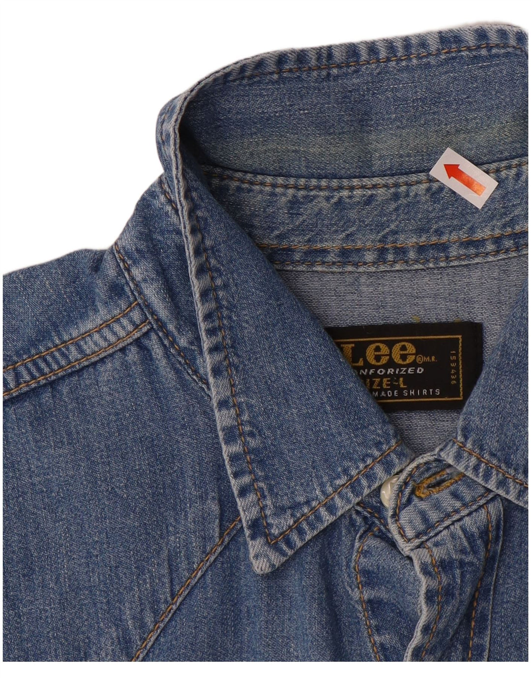 Lee Camisa Vaquera Para Hombre Algodón Azul Grande