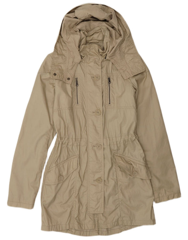 Sisley Chaqueta utilitaria holgada con capucha para mujer UK 6 XS Algodón beige