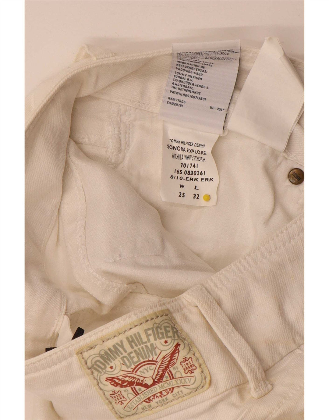 Vaqueros ajustados para mujer Tommy Hilfiger W25 L32 Algodón blanco