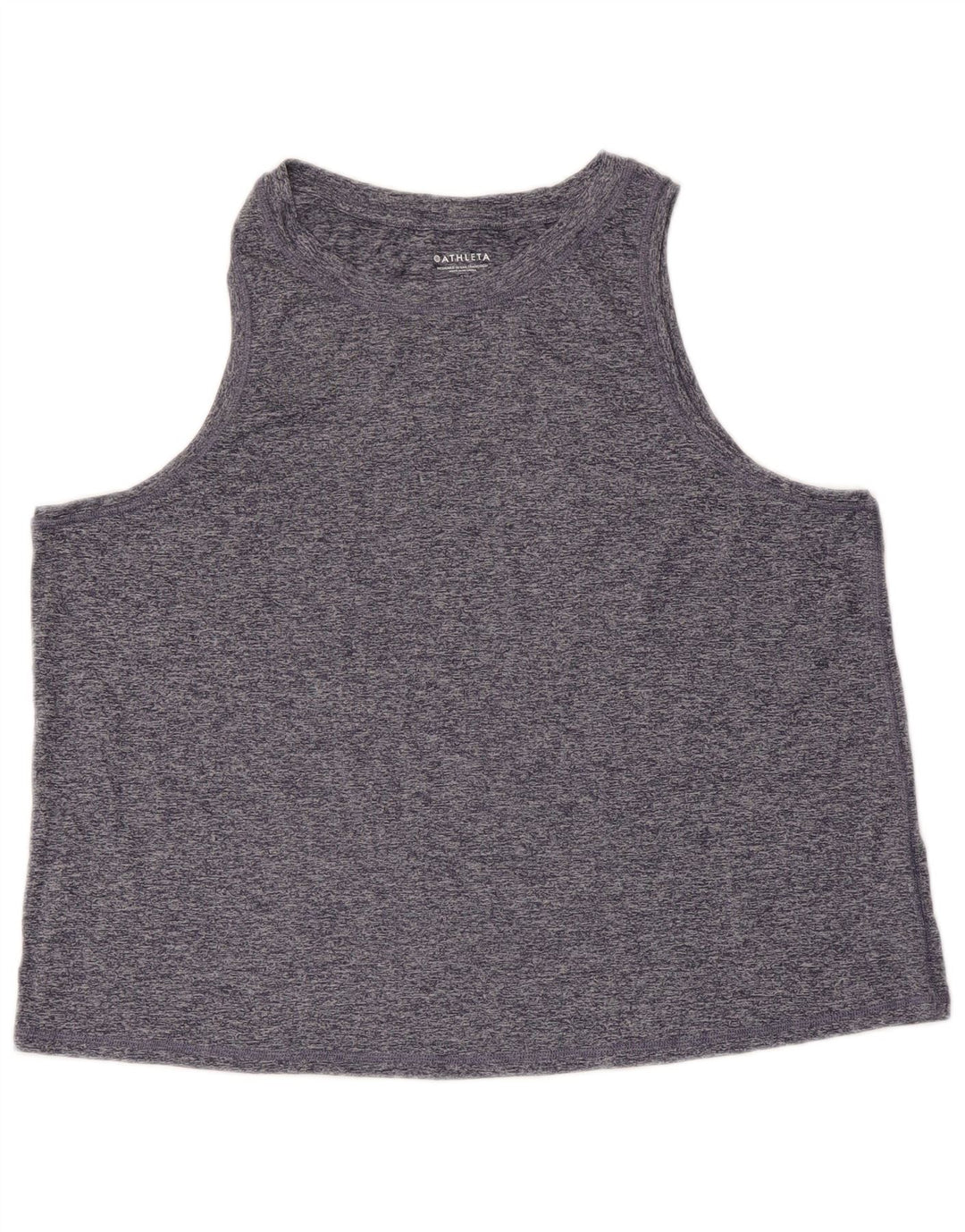 ATHLETA Top corto sin mangas para mujer UK 40 XL Poliéster moteado en azul marino