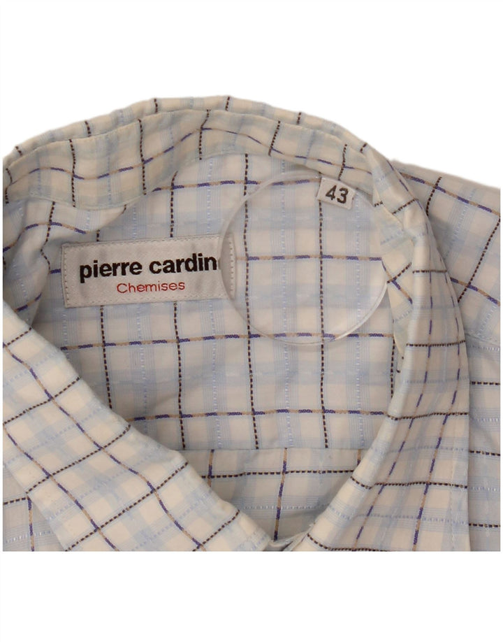 Camisa de manga corta para hombre Pierre Cardin Talla 43 Cuadros azules grandes