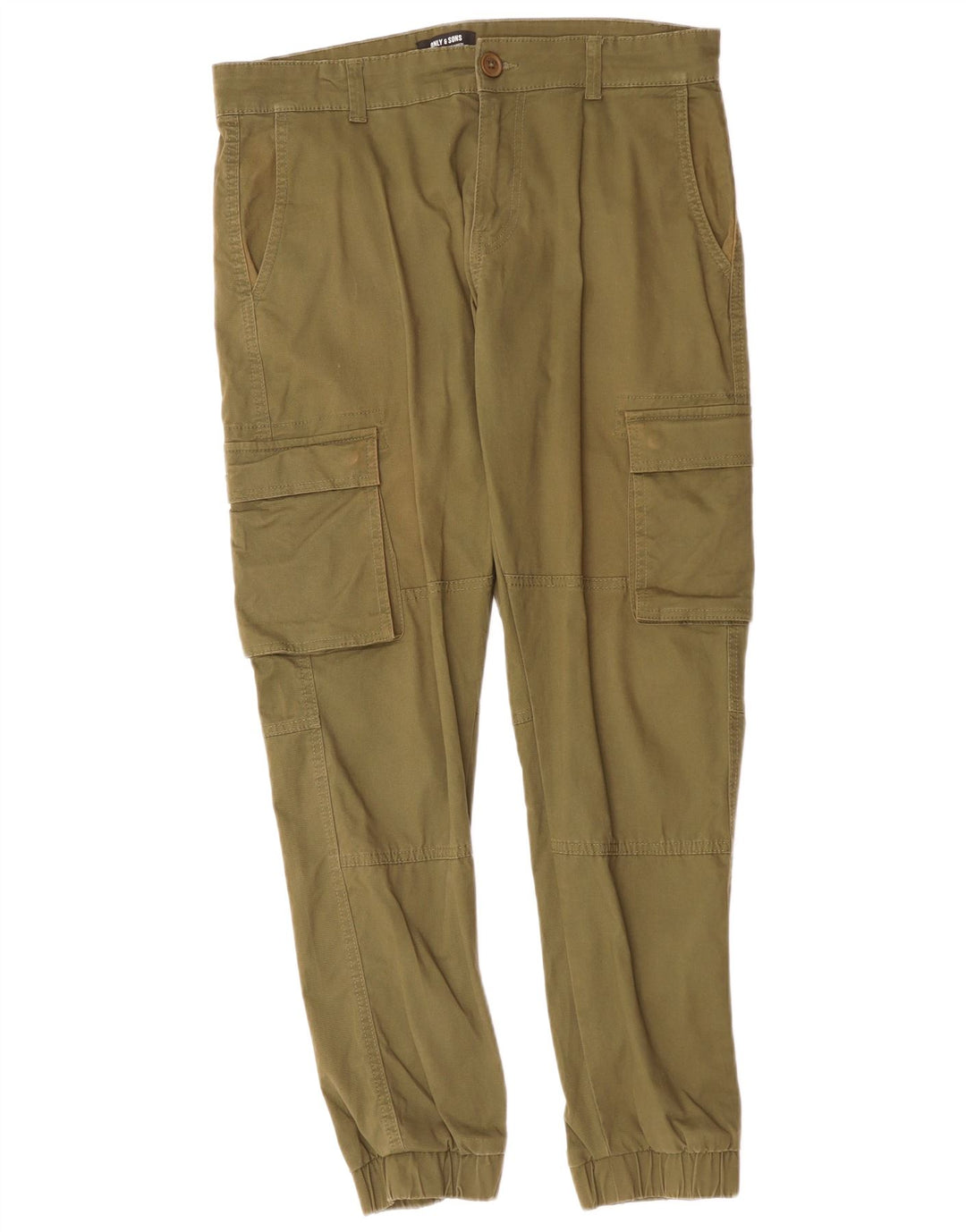 ONLY & SONS Pantalones tipo joggers cargo para hombre W32 L29 Algodón caqui