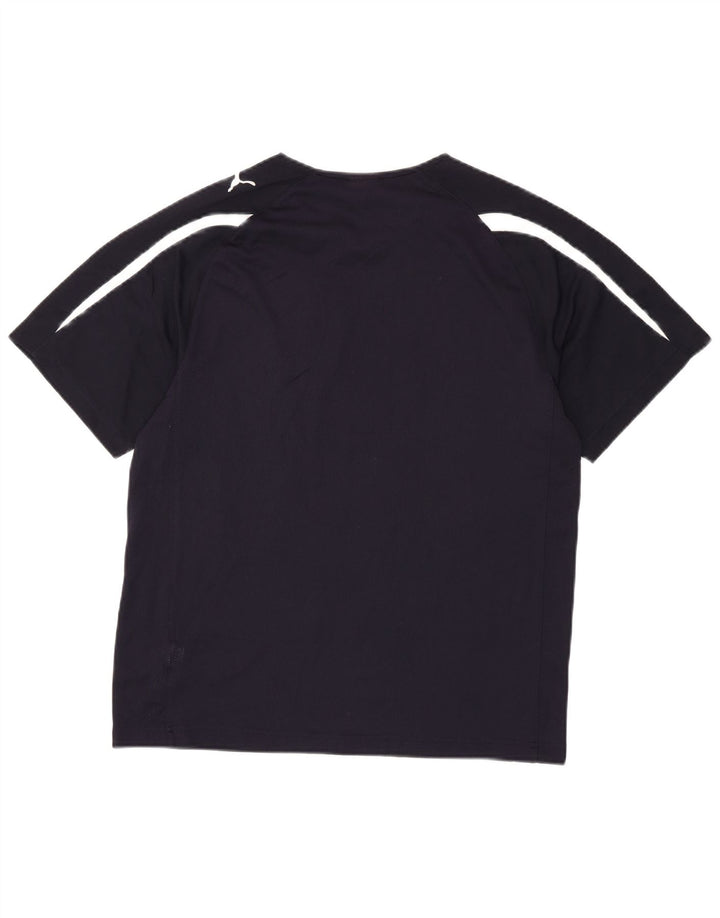 PUMA Camiseta gráfica para hombre Top Medium Azul marino Colorblock Poliéster