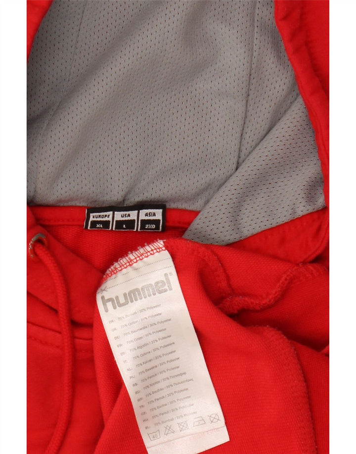 HUMMEL Sudadera con capucha gráfica para hombre Jersey grande de algodón rojo