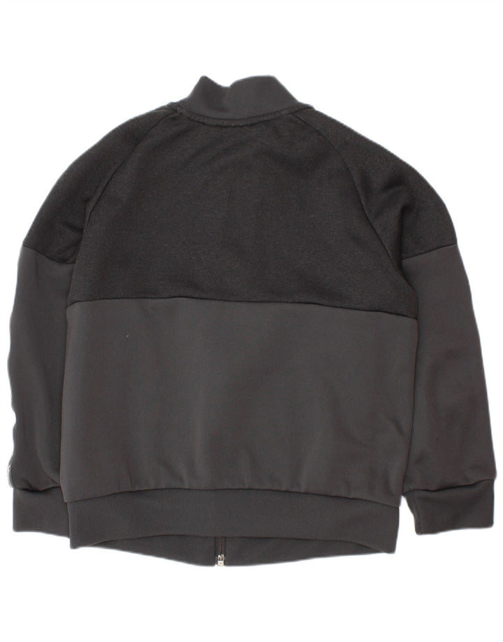 ADIDAS Boys Graphic Tracksuit Top Jacket 6-7 Years Grey Polyester