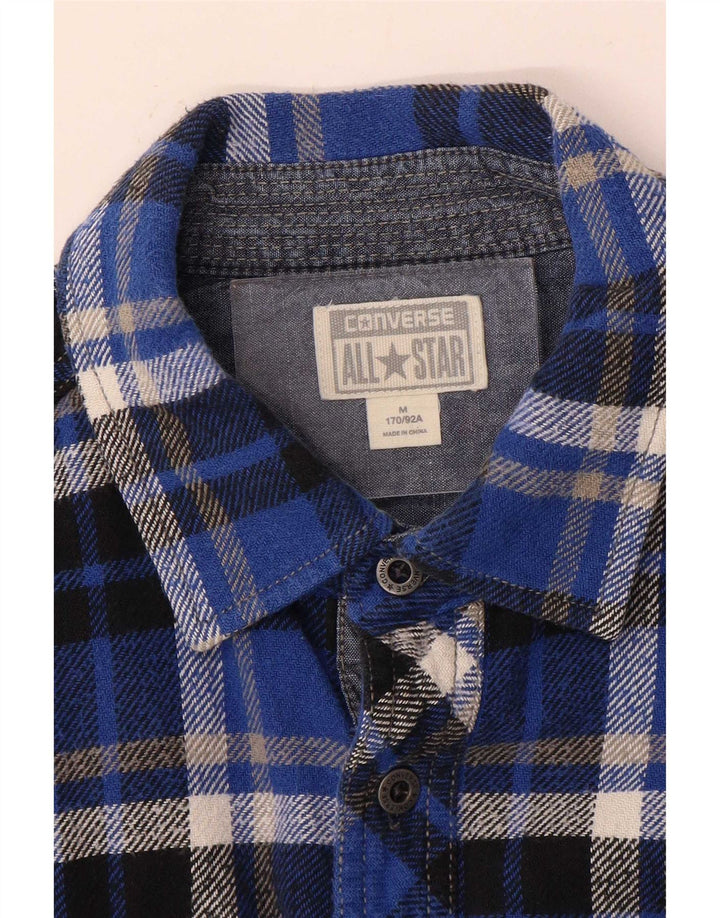 Camisa De Franela Con Cuadros Azul Medio Converse Hombre