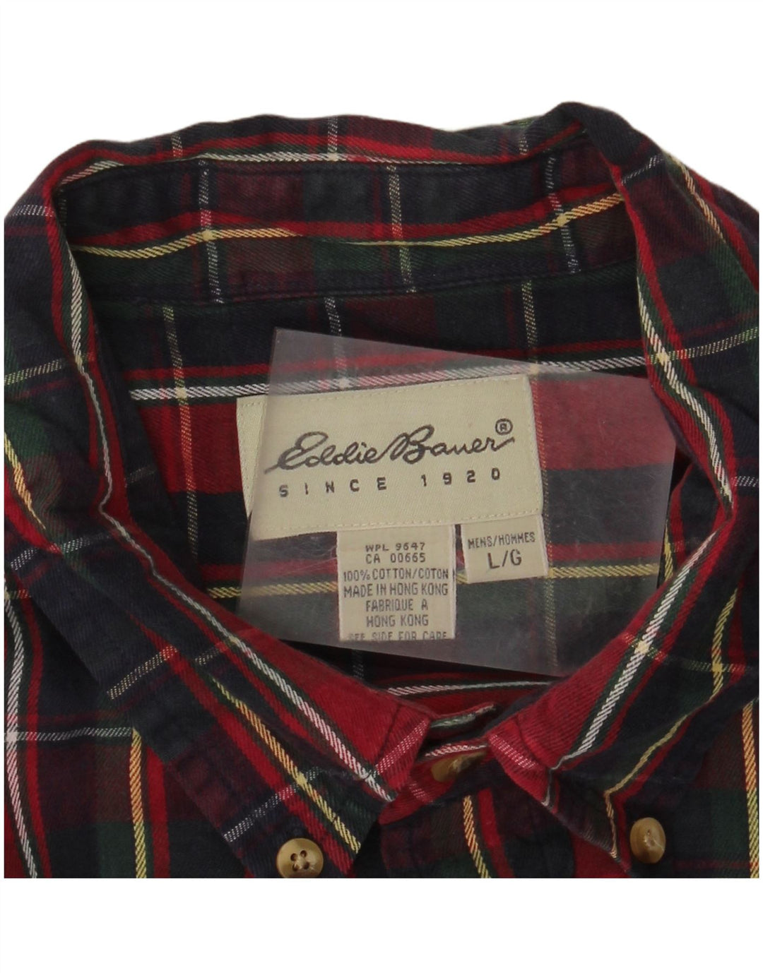 EDDIE BAUER Camisa de franela para hombre Algodón a cuadros rojos grandes
