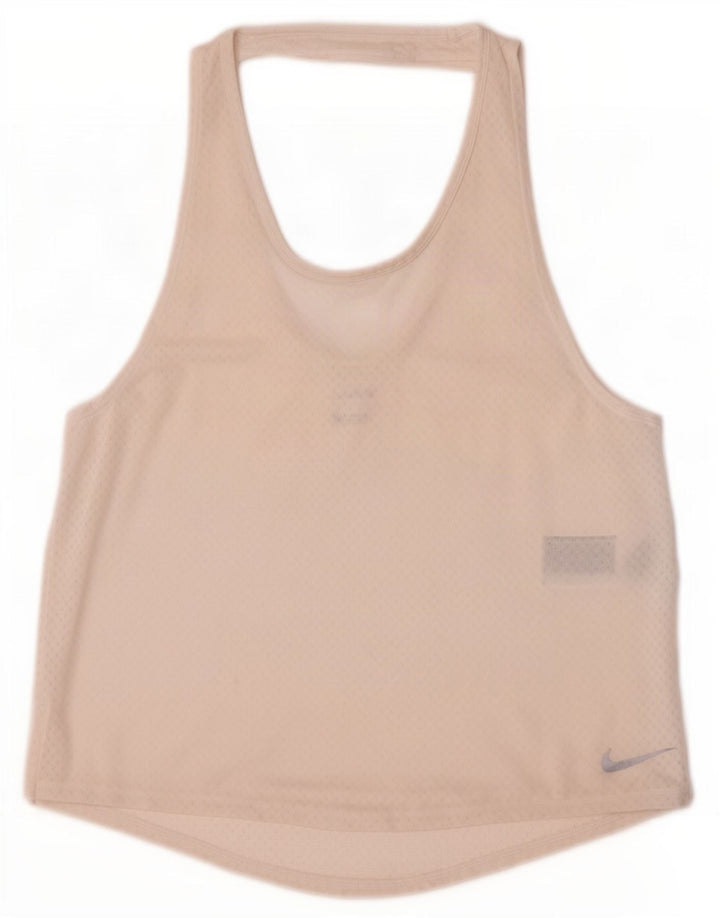 Nike Mujer Dri Fit Chaleco Top UK 12 Medio Off White Poliéster