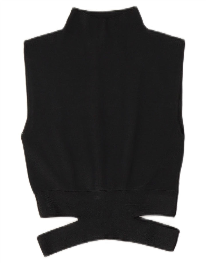 Zara Top corto de punto sin mangas para mujer UK 10 Small Grey