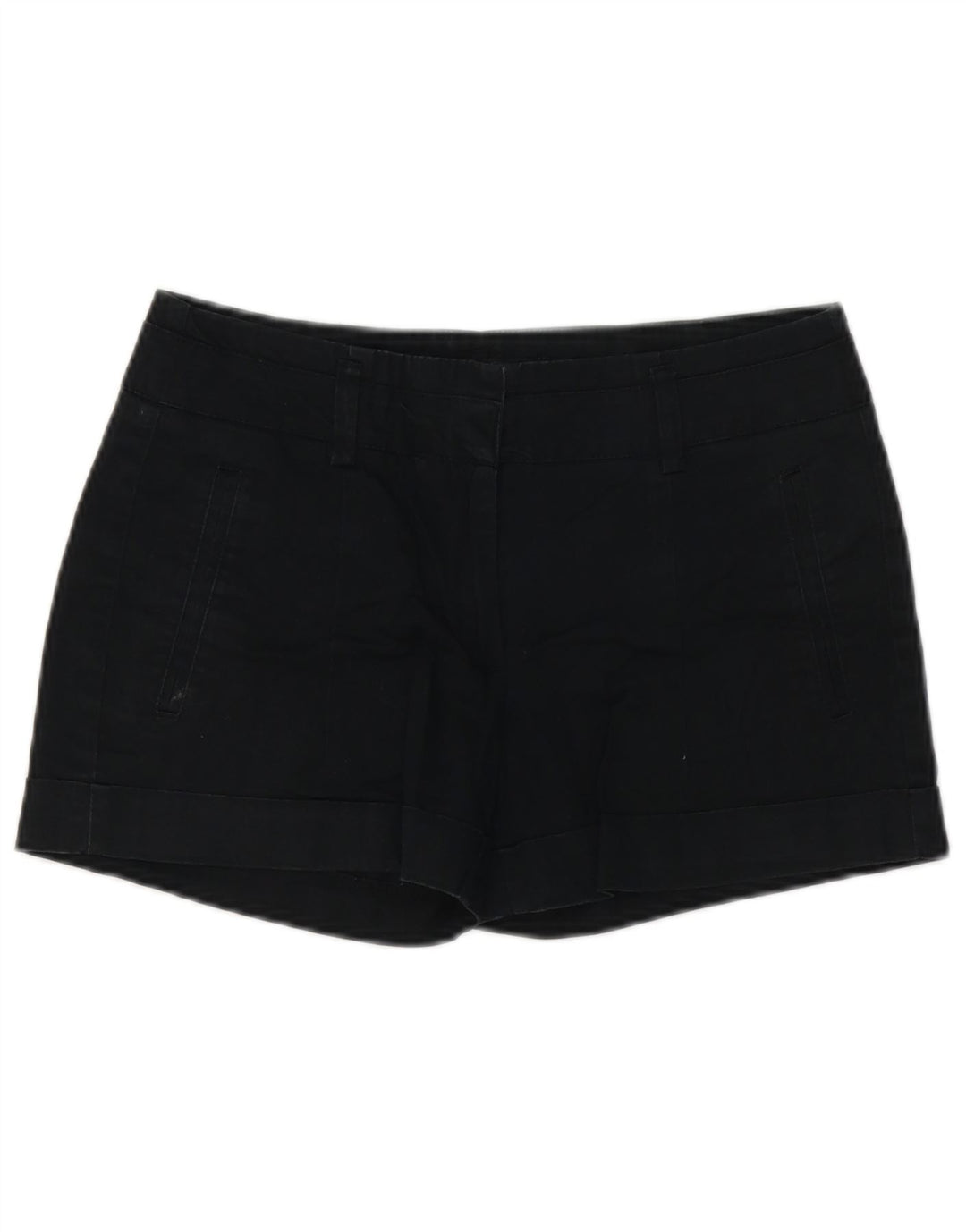 Zara Mujer Pantalones Cortos Chinos Pequeños W26 Algodón Negro