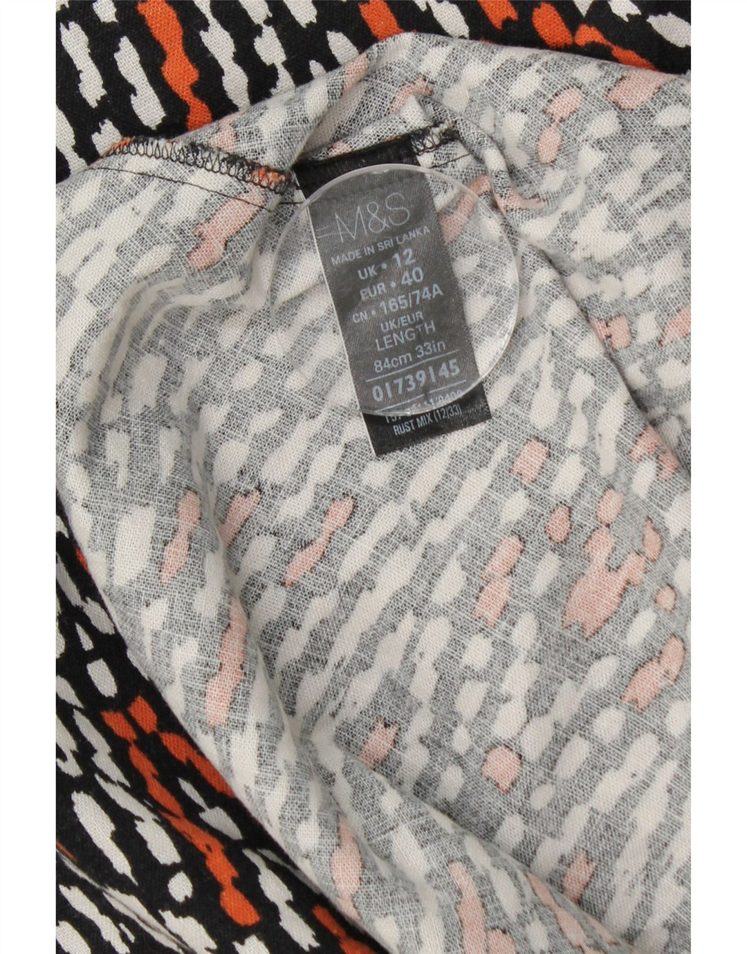 MARKS & SPENCER Falda acampanada para mujer UK 12 Medium W30 Chevron multicolor