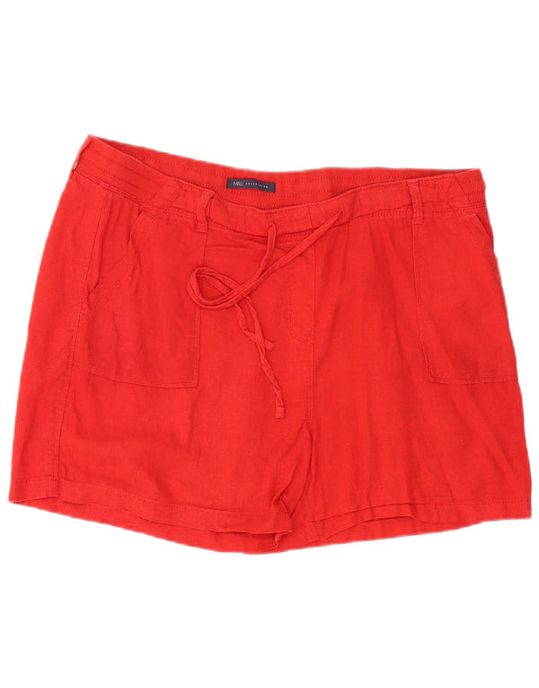Marks & Spencer Pantalones cortos casuales para mujer UK 46 Large W38 Red Linen