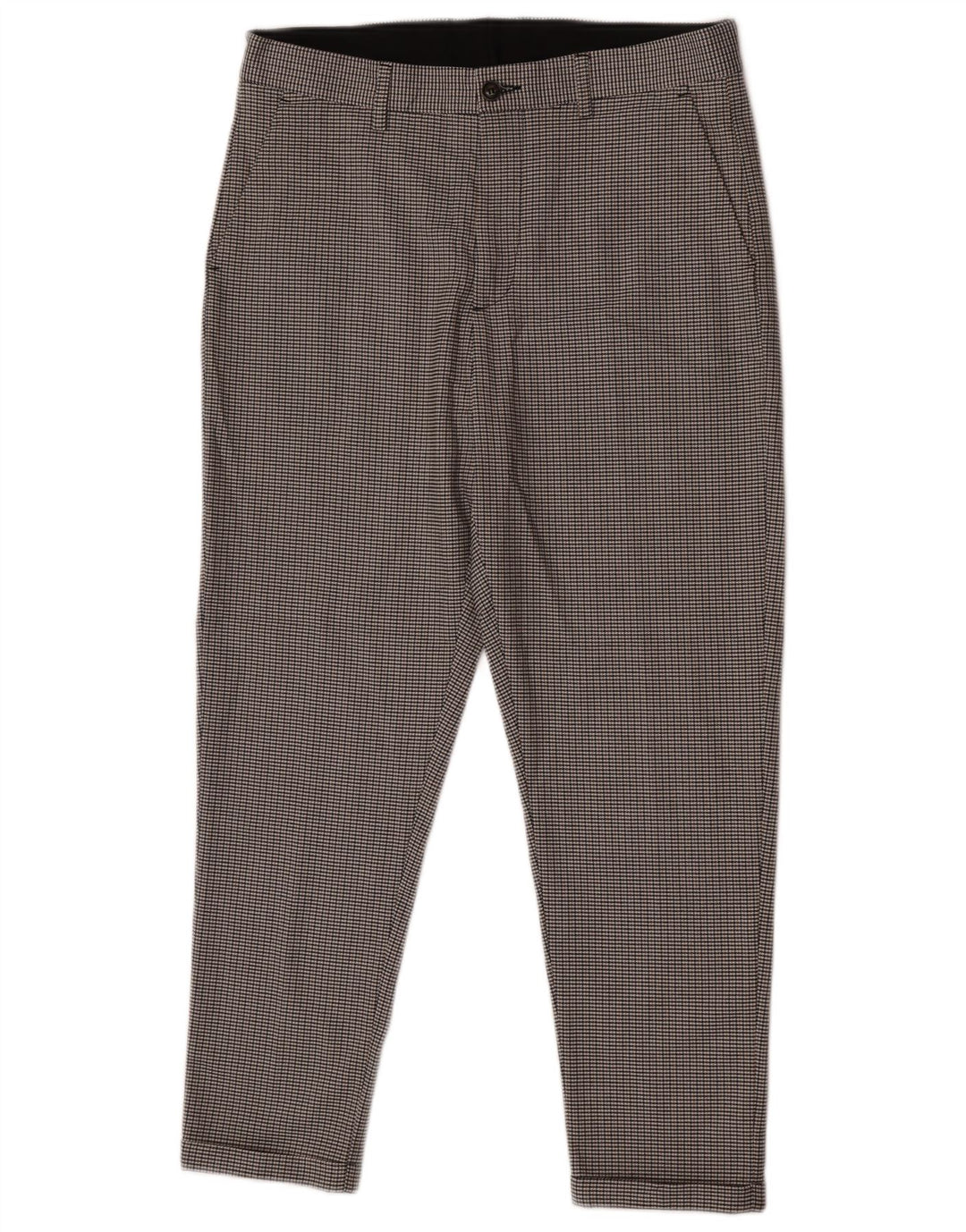 Zara Mens Slim Chino Pantalones EU 40 Medium W31 L25 Gris Pata De Gallo