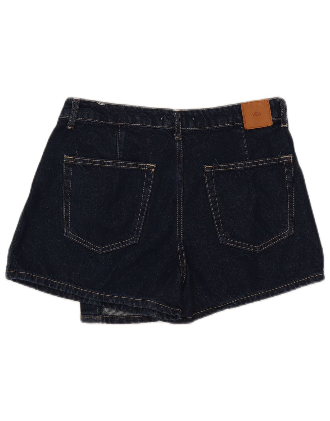Zara Mujer Shorts Vaquero Medio W28 Azul Marino Algodón