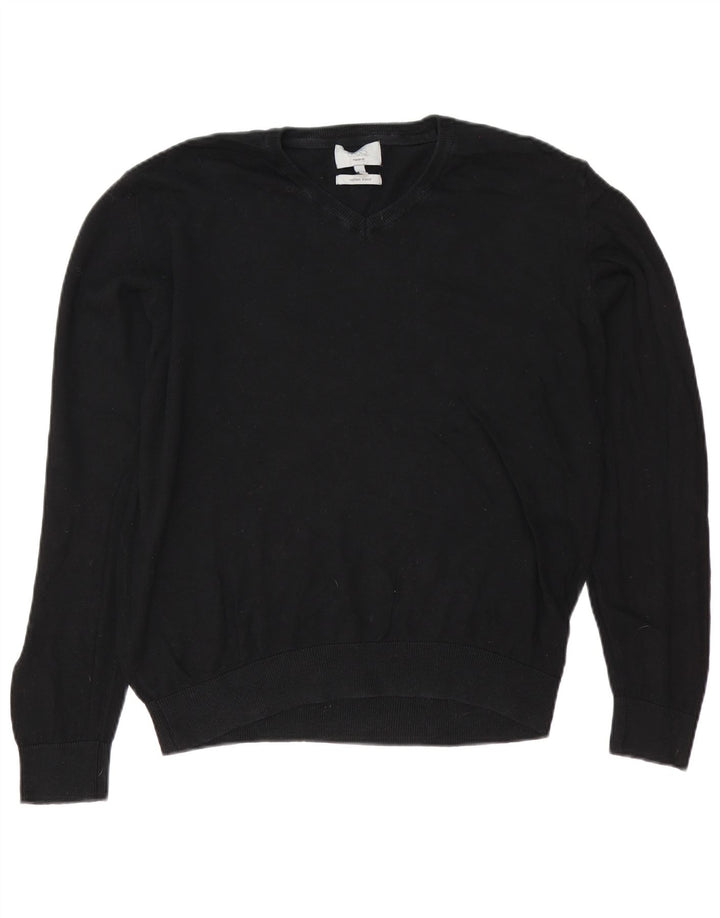 Marks & Spencer Jersey Regular Fit con Cuello en V para Hombre Grande Algodón Negro