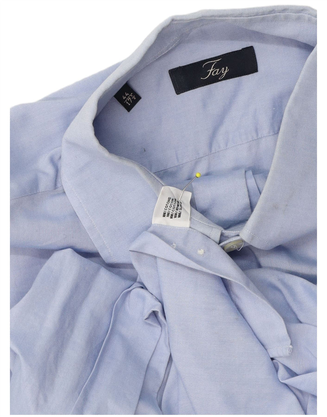 Camisa Fay Hombre Talla 44 17 1/2 XL Azul Algodón