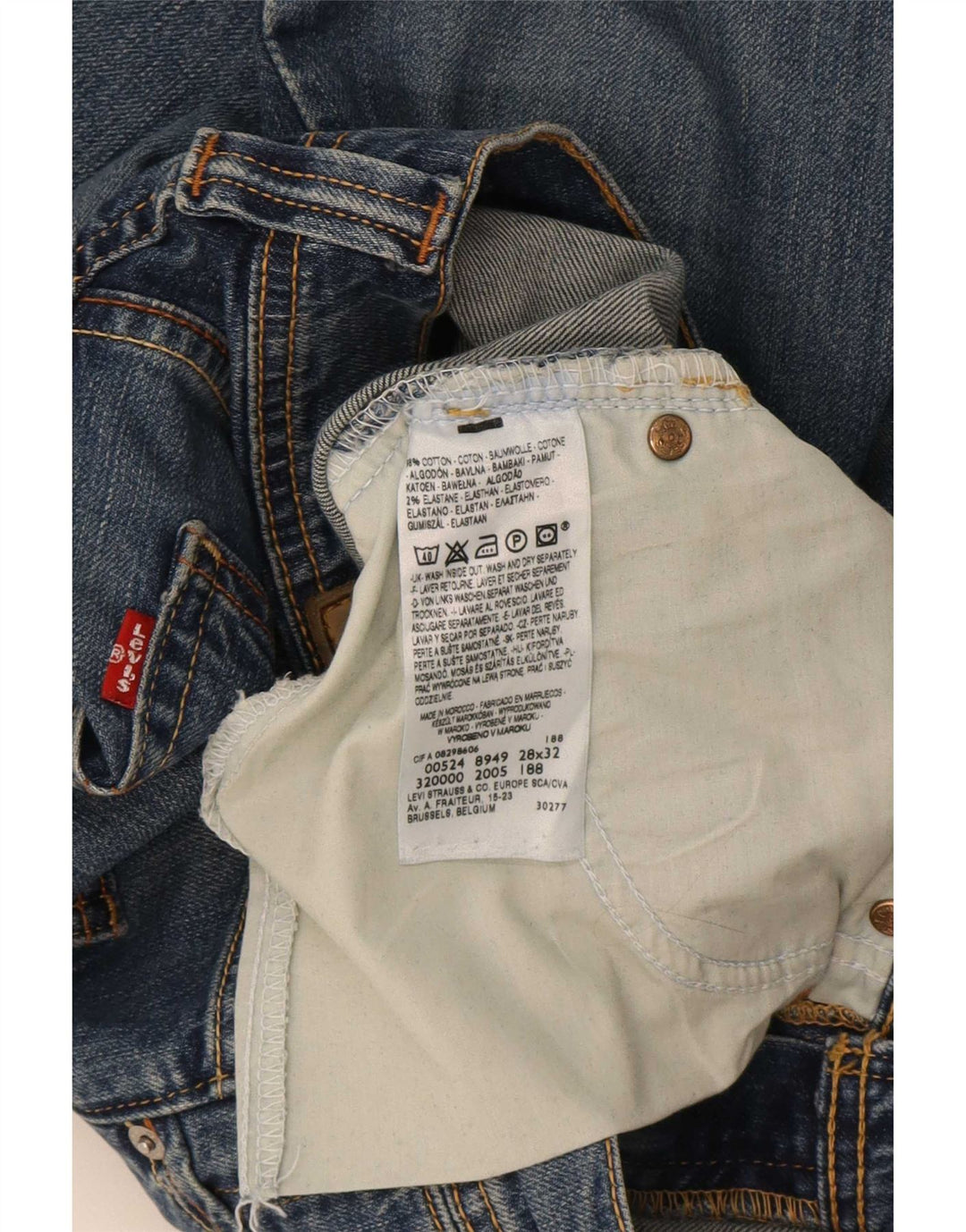 Vaqueros Levi's Mujer Rectos W28 L32 Algodón Azul