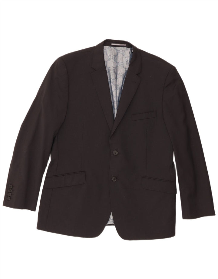 Ted Baker Chaqueta tipo blazer de 2 botones para hombre UK 42 XL Lana negra