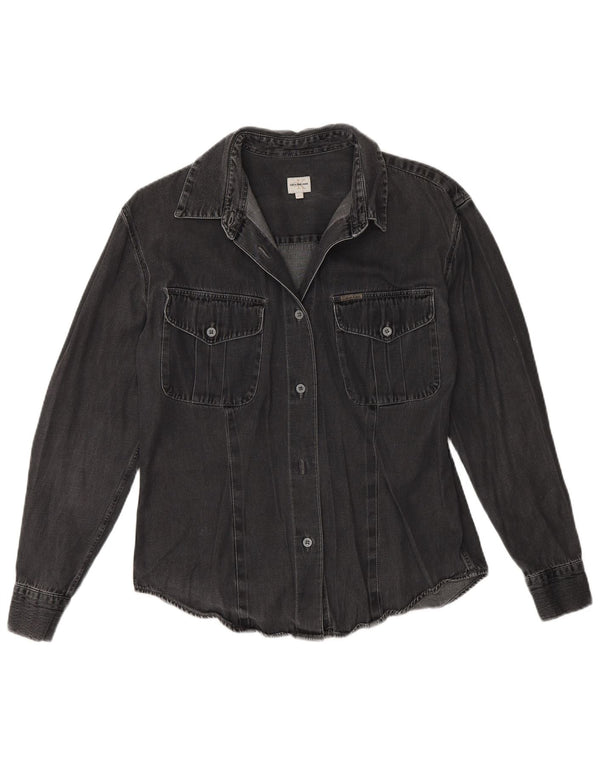 Camisa vaquera Calvin Klein para mujer UK 44 Algodón gris grande
