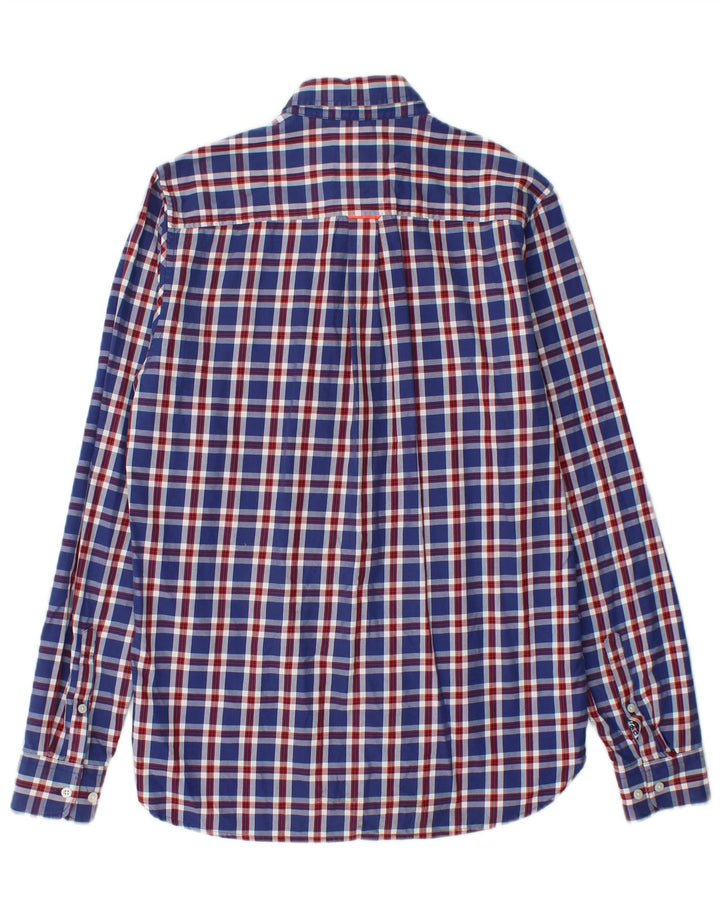 SUPERDRY Camisa de franela para hombre XS Algodón a cuadros azul marino