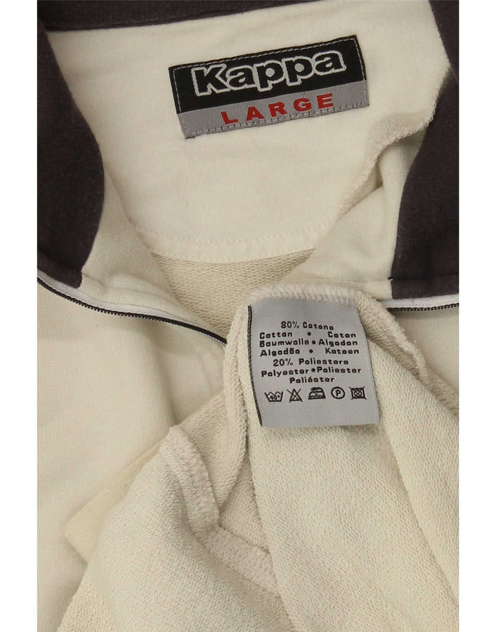 Kappa Hombre Chándal Top Chaqueta Grande Algodón Beige