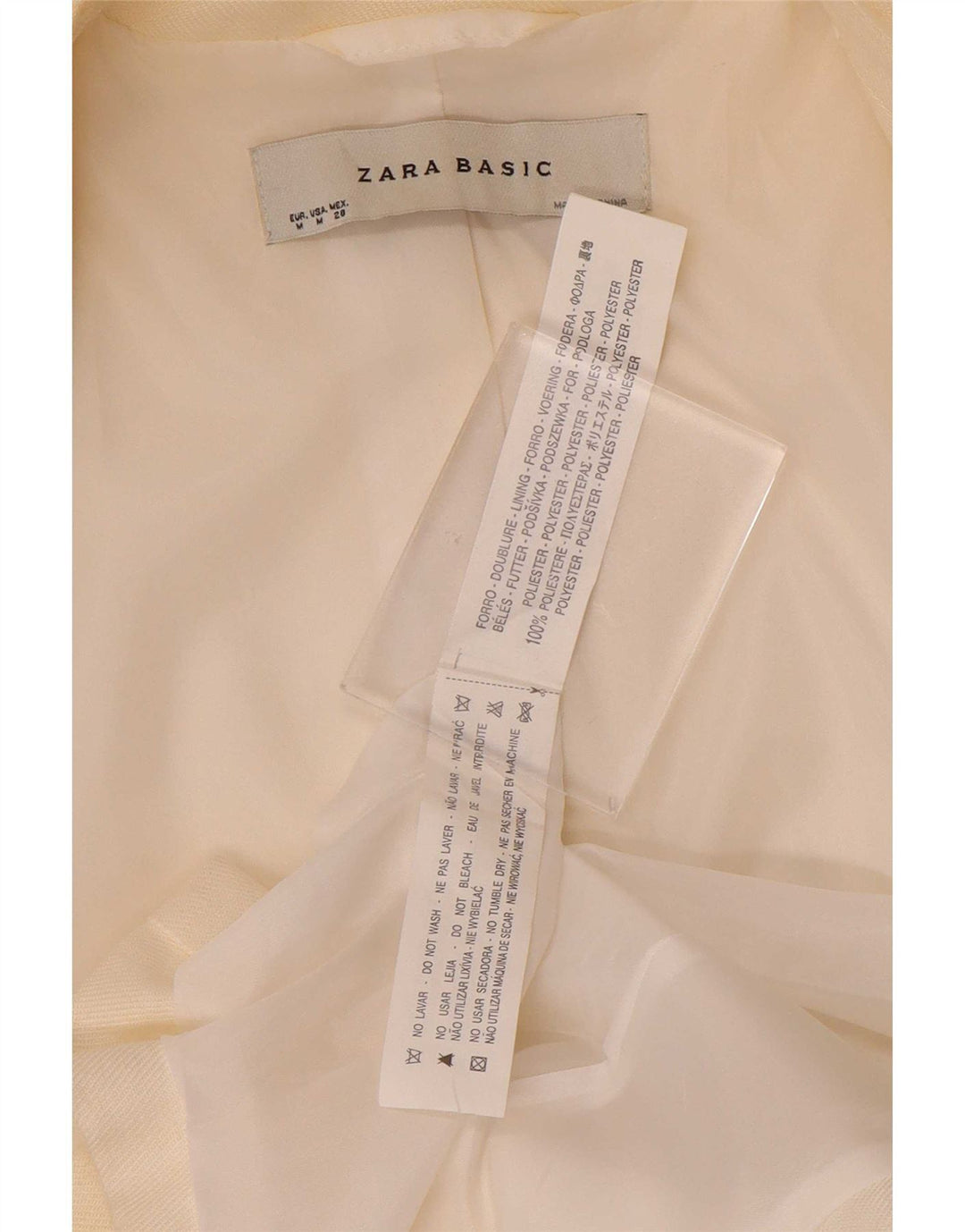 Zara Chaqueta Blazer De 1 Botón Para Mujer UK 42 Poliéster Blanco Mediano