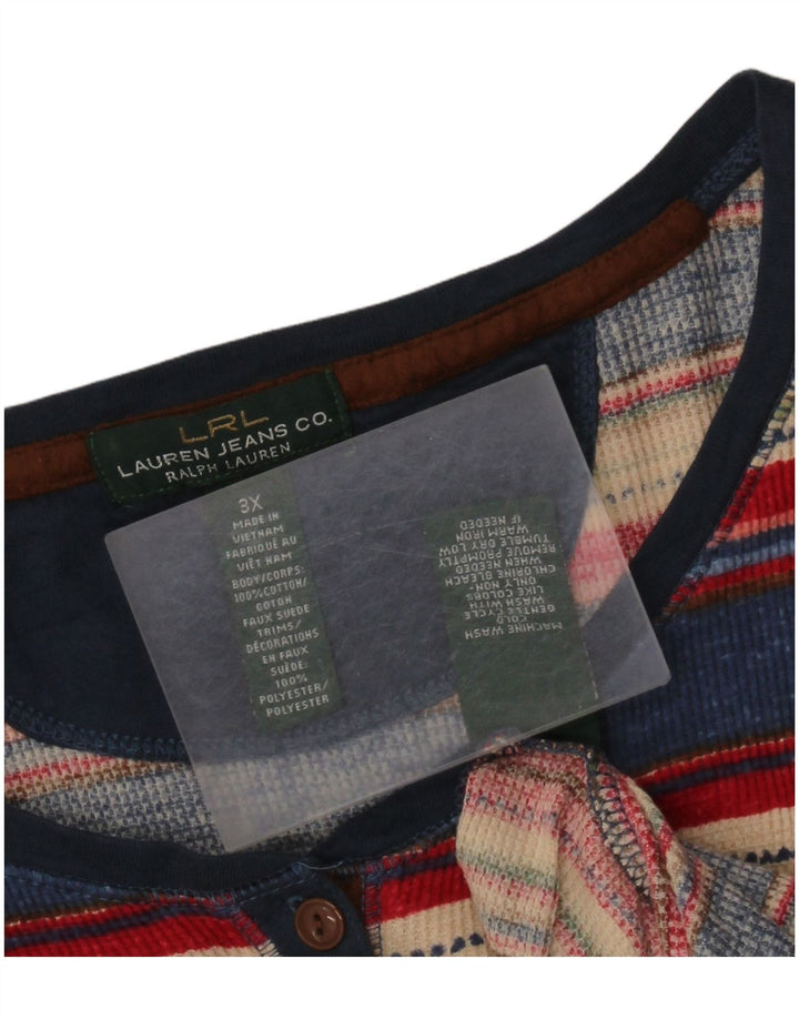 RALPH LAUREN Vestido de cintura caída para mujer UK 22 3XL Rayas multicolores