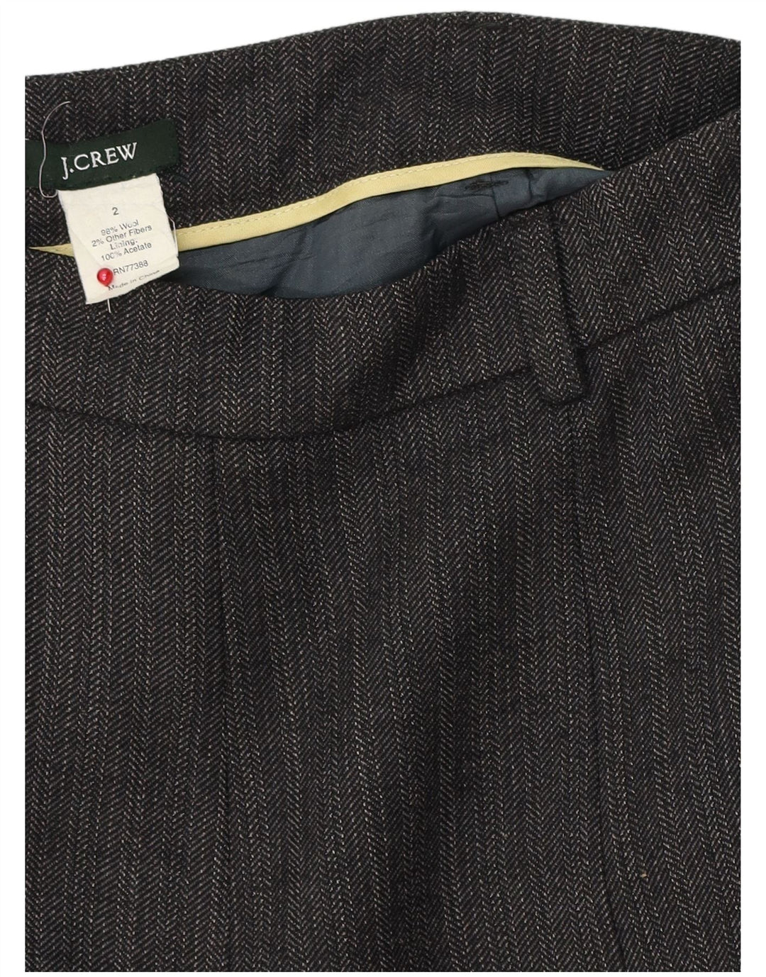 J. Crew Falda acampanada para mujer US 2 XS W28 Lana de espiga gris