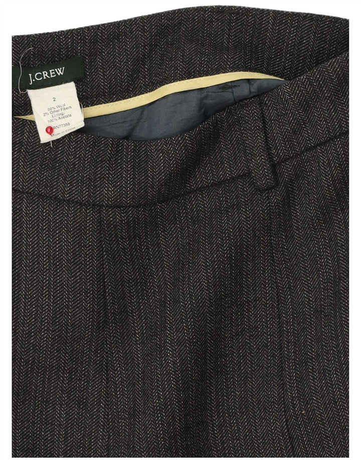 J. Crew Falda acampanada para mujer US 2 XS W28 Lana de espiga gris