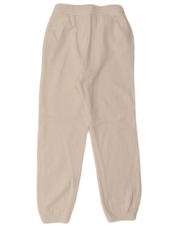 Zara Mujer Chándal Pantalones Joggers UK 10 Small Blanco Algodón