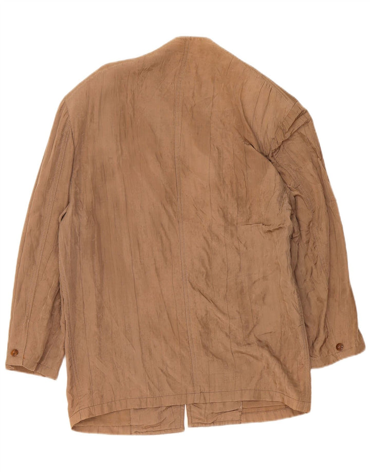 Vintage hombres 1 botón Blazer chaqueta Reino Unido 40 grande beige