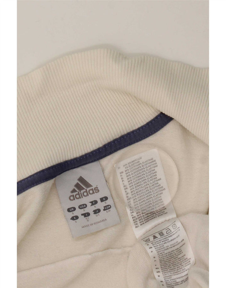 Adidas Mujer Chándal Top Chaqueta Pequeña Algodón Blanco