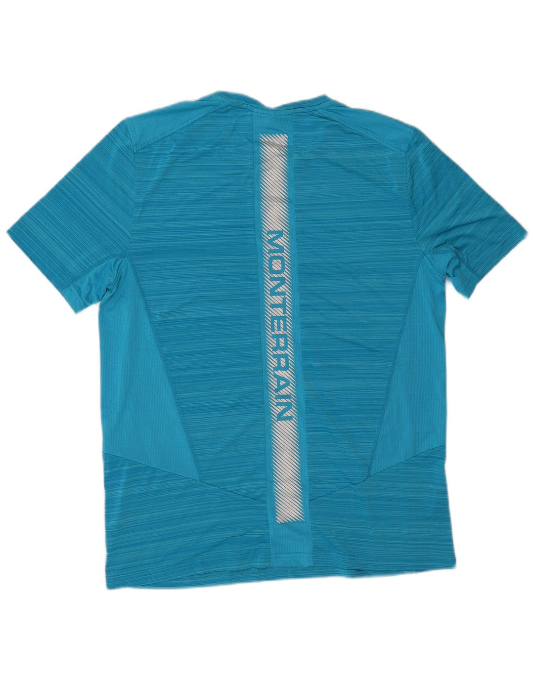 Monterrain Camiseta gráfica para hombre Top poliéster a rayas azul medio