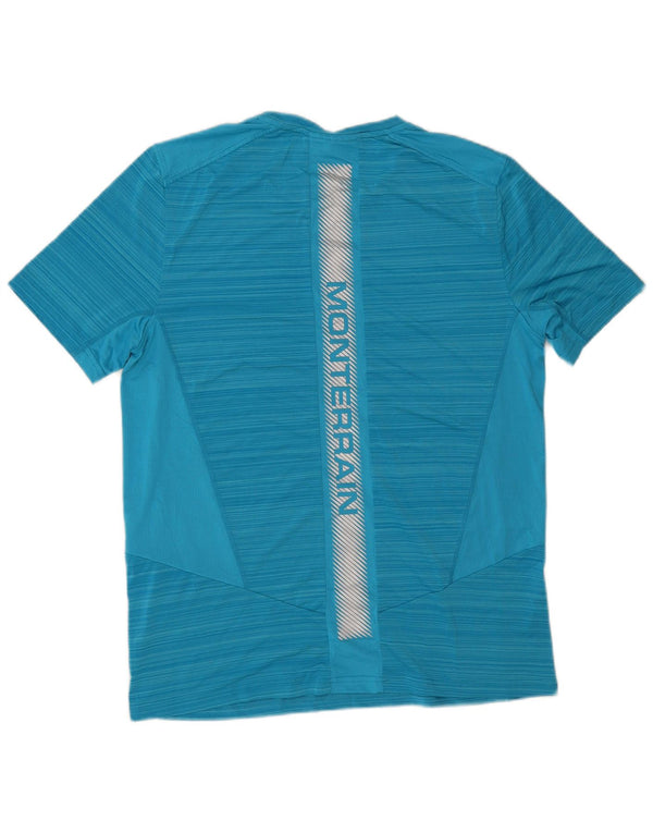 Monterrain Camiseta gráfica para hombre Top poliéster a rayas azul medio