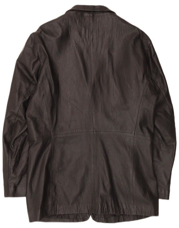 Paul & Wite Chaqueta de cuero para hombre UK 44 2XL Cuero negro