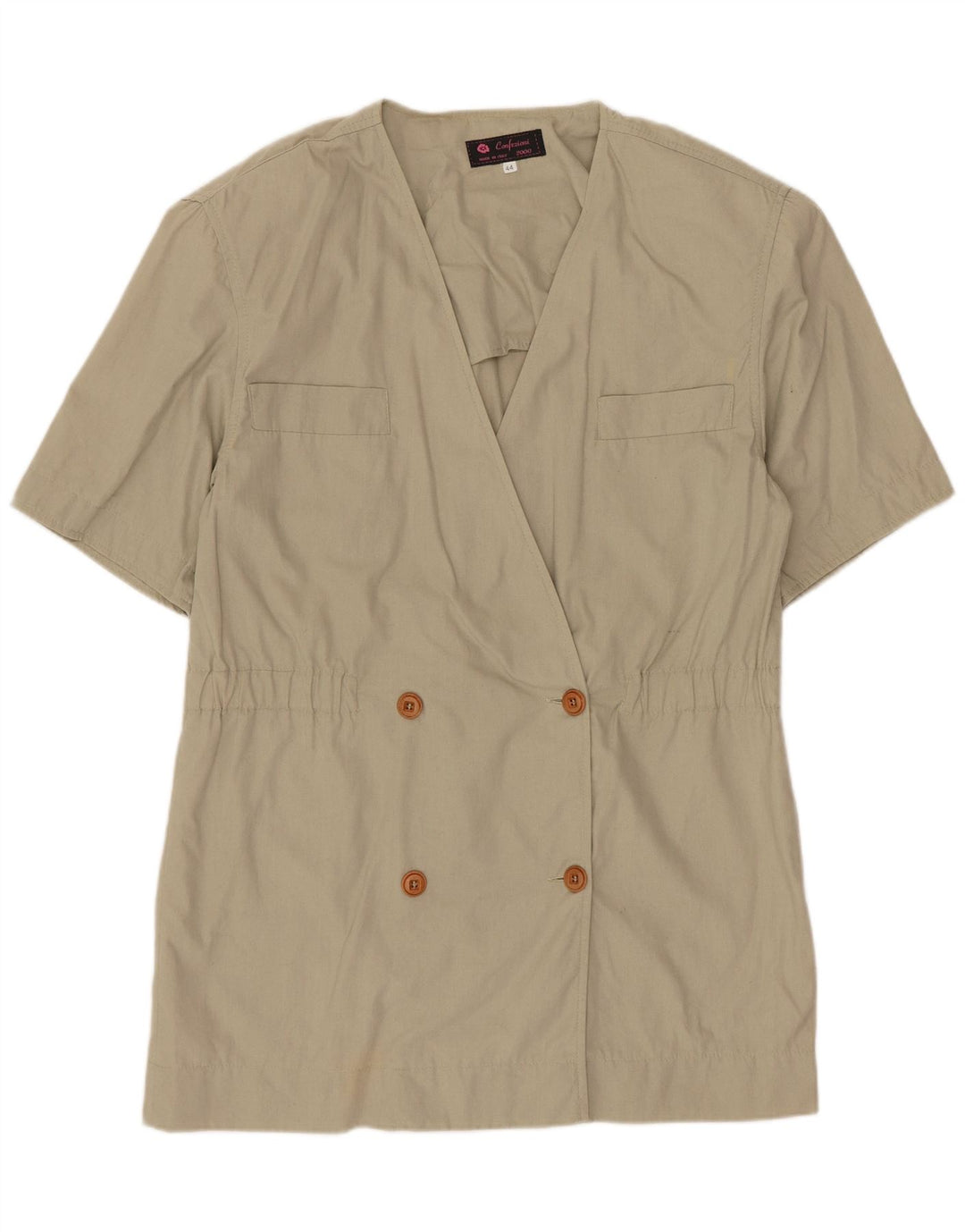 Chaqueta Blazer de manga corta vintage para mujer IT 44 Beige medio