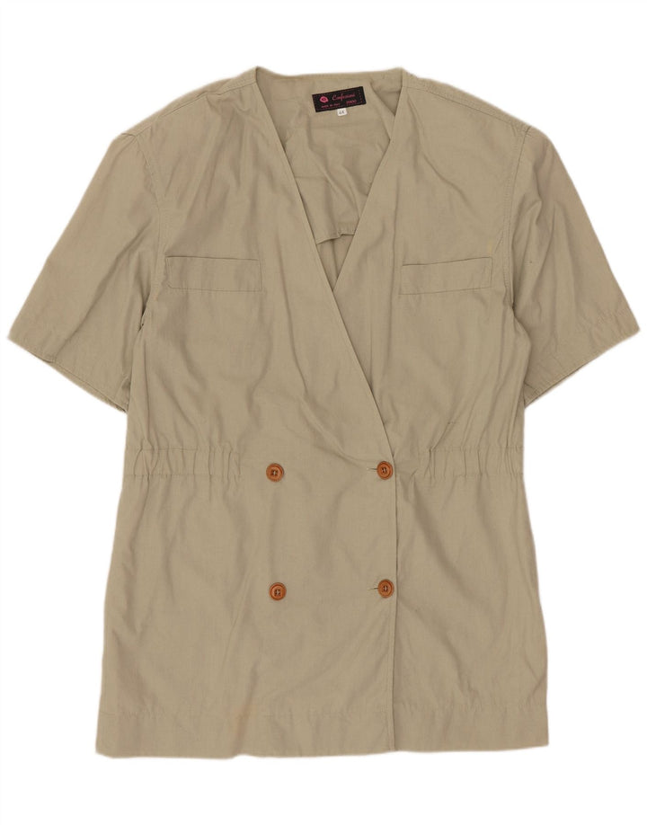 Chaqueta Blazer de manga corta vintage para mujer IT 44 Beige medio