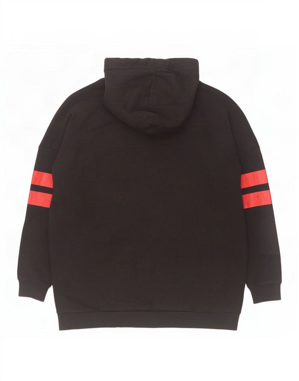 Superdry Jersey con capucha y corte holgado con gráfico para hombre, talla grande, de algodón negro