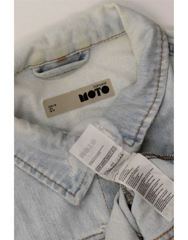 Topshop Chaqueta vaquera para mujer UK 10 Small Blue Cotton