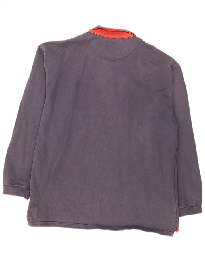 FAT FACE Polo de Manga Larga para Hombre XL Azul Marino Algodón