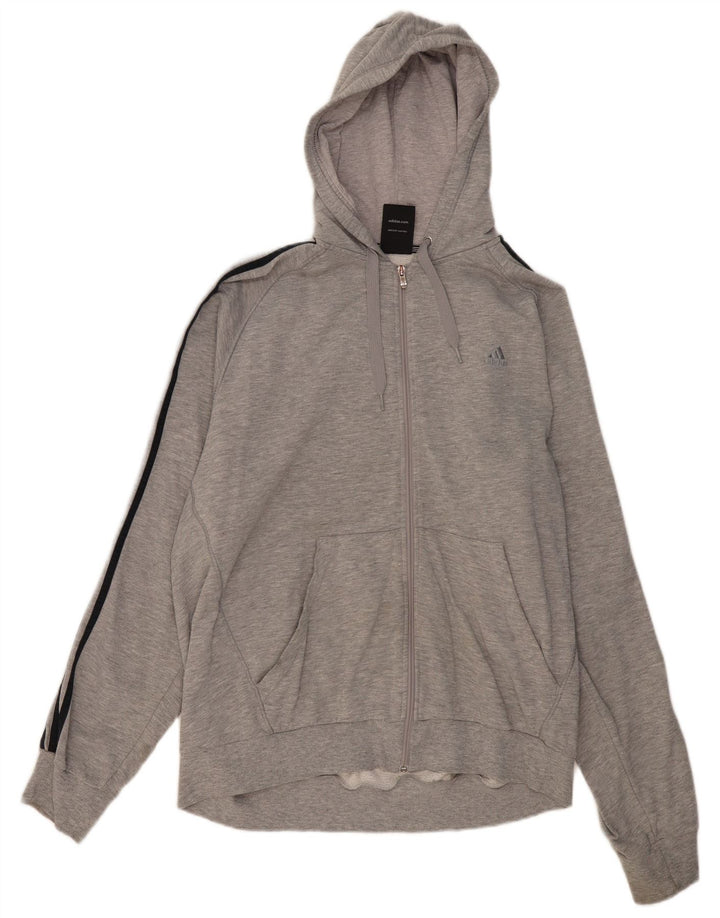 Adidas Sudadera con capucha y cremallera para hombre XL Algodón gris