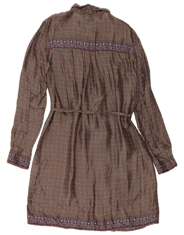 Woolrich Vestido tubo de manga larga para mujer UK 44 Gris medio Geométrico