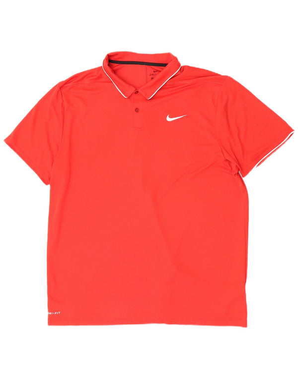 Polo Nike de corte regular para hombre, 2XL, poliéster rojo