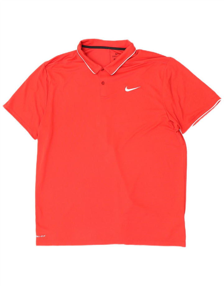Polo Nike de corte regular para hombre, 2XL, poliéster rojo