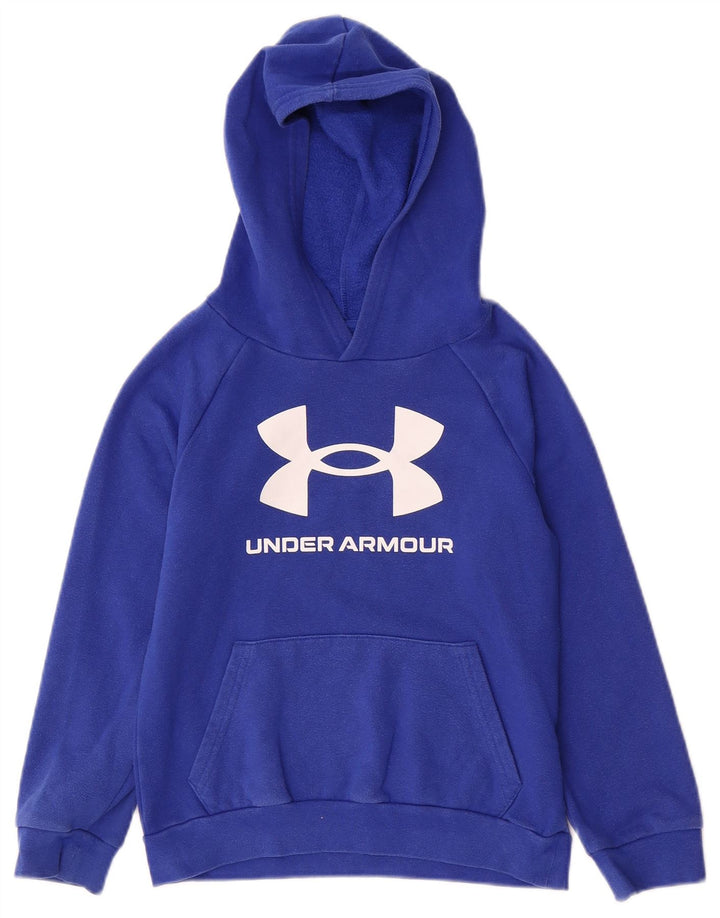UNDER ARMOUR Sudadera con capucha gráfica para niños 7-8 años Pequeño Algodón azul